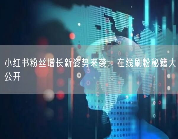 小红书粉丝增长新姿势来袭：在线刷粉秘籍大公开