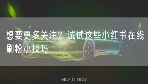 想要更多关注？试试这些小红书在线刷粉小技巧