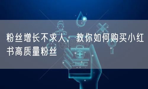 粉丝增长不求人，教你如何购买小红书高质量粉丝