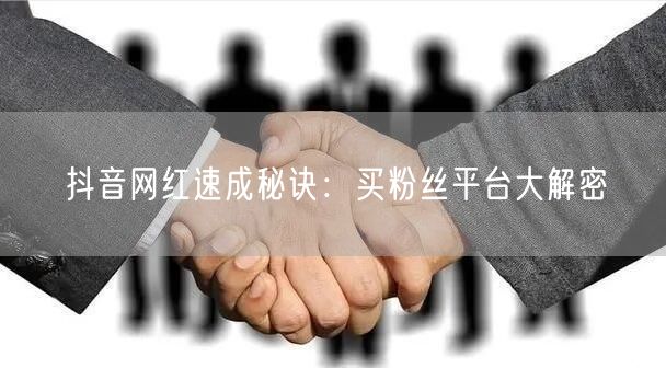抖音网红速成秘诀：买粉丝平台大解密