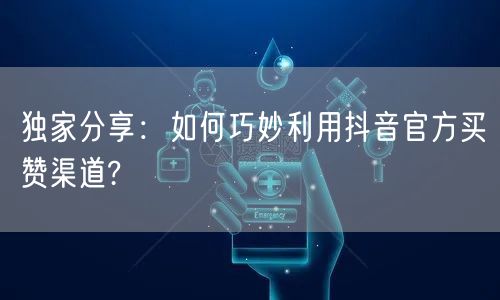 独家分享：如何巧妙利用抖音官方买赞渠道?