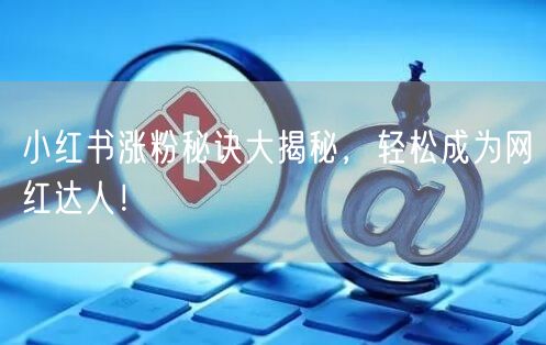小红书涨粉秘诀大揭秘，轻松成为网红达人！
