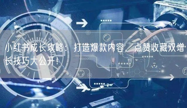 小红书成长攻略：打造爆款内容，点赞收藏双增长技巧大公开！