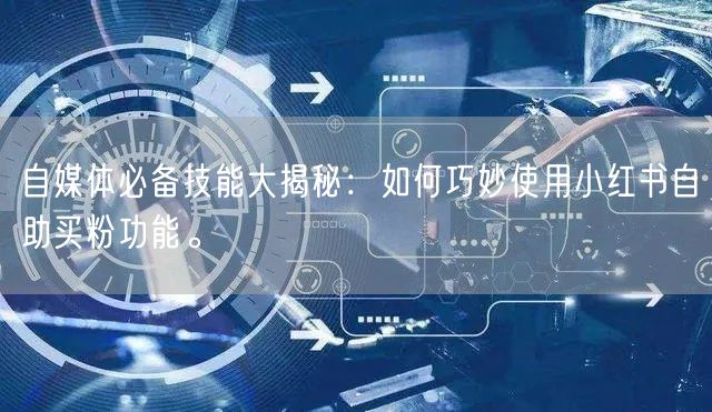 自媒体必备技能大揭秘：如何巧妙使用小红书自助买粉功能。