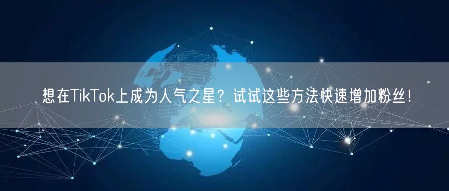 想在TikTok上成为人气之星？试试这些方法快速增加粉丝！